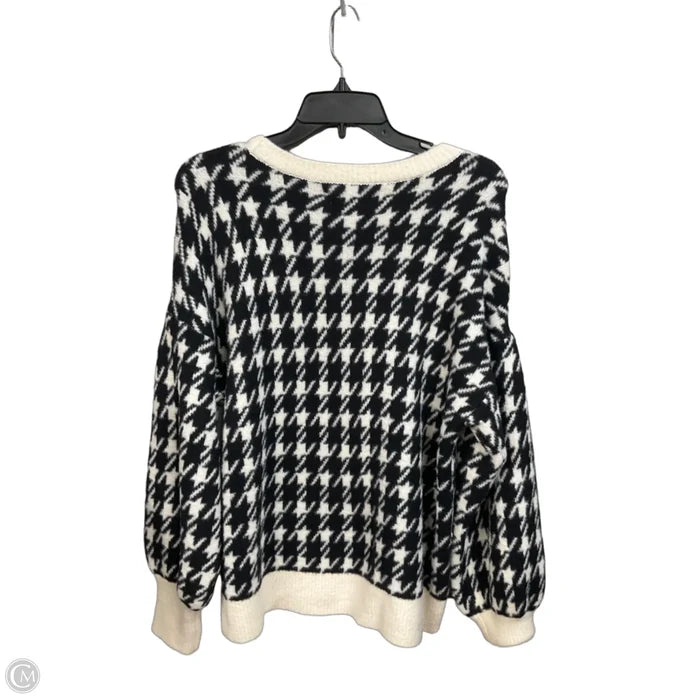 Sweater By Loft In Black & White, Size: L