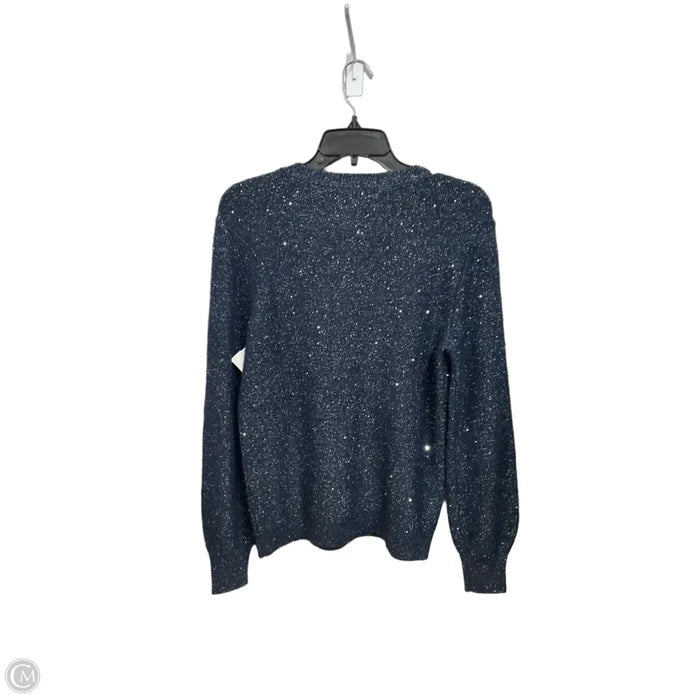 Sweater By Loft In Blue & Silver, Size: M