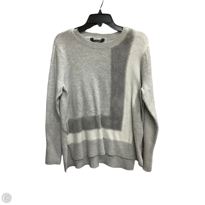 Sweater By Simply Vera In Grey & White, Size: L