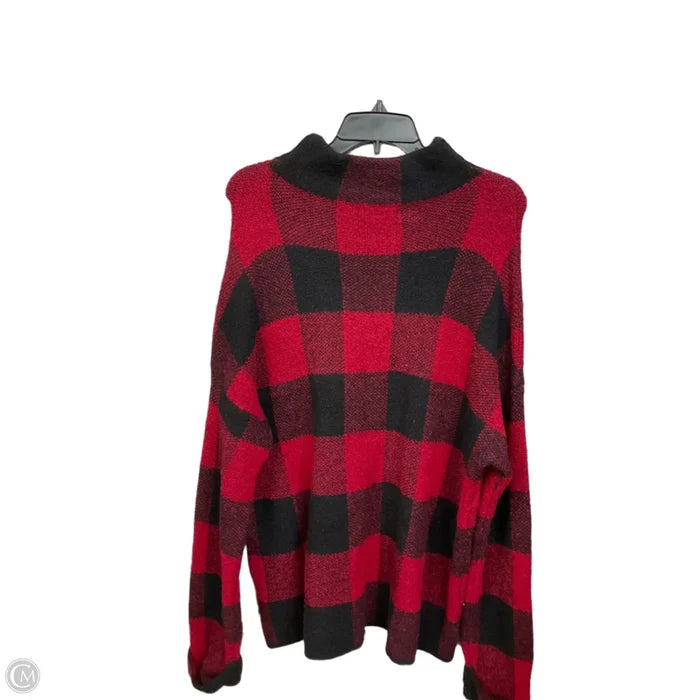 Sweater By Tahari In Black & Red, Size: Xl