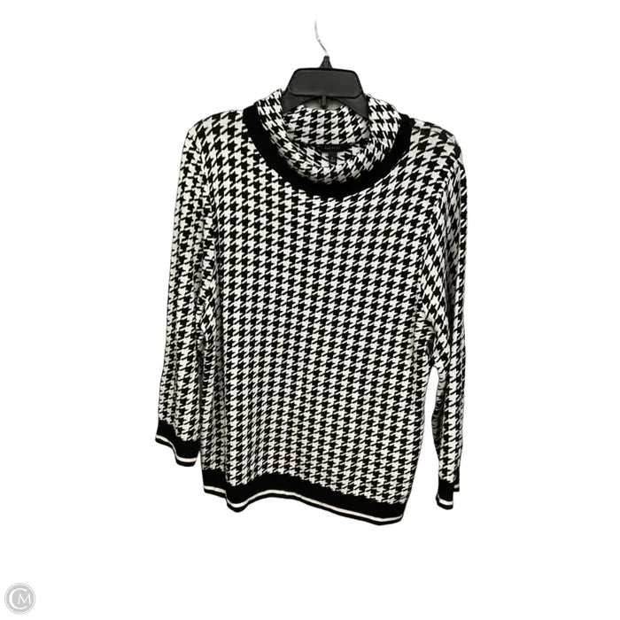 Sweater By Talbots In Black & White, Size: Xl