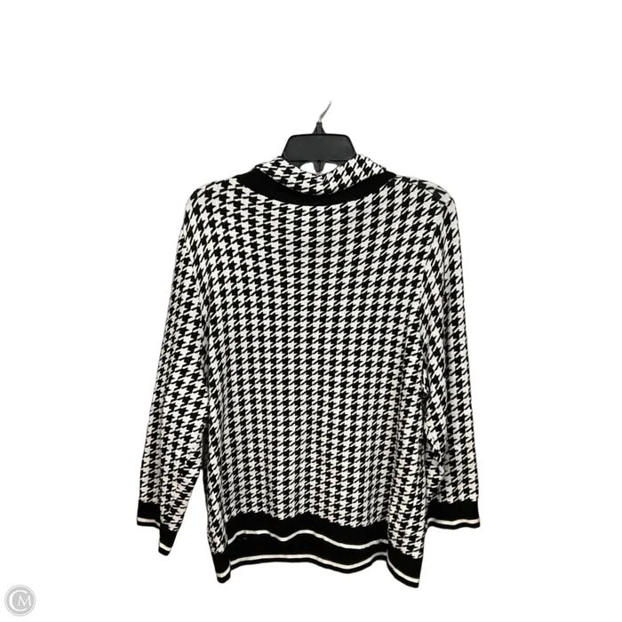 Sweater By Talbots In Black & White, Size: Xl