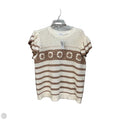 Sweater Short Sleeve By Cmc In Tan & White, Size: Xl