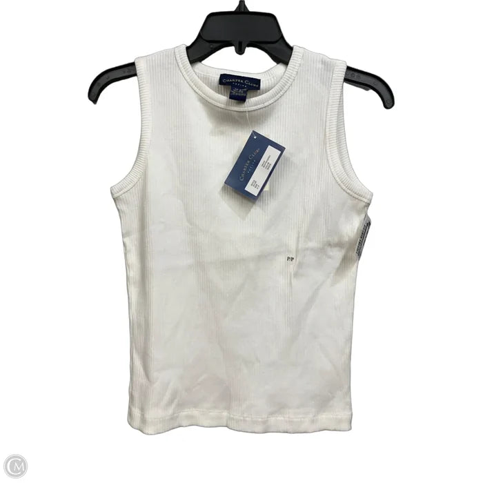 Tank Top By Charter Club In White, Size: Xsp