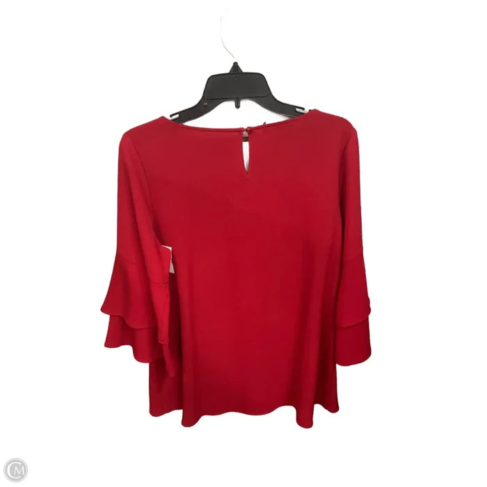 Top 3/4 Sleeve Basic By Agb In Red, Size: M