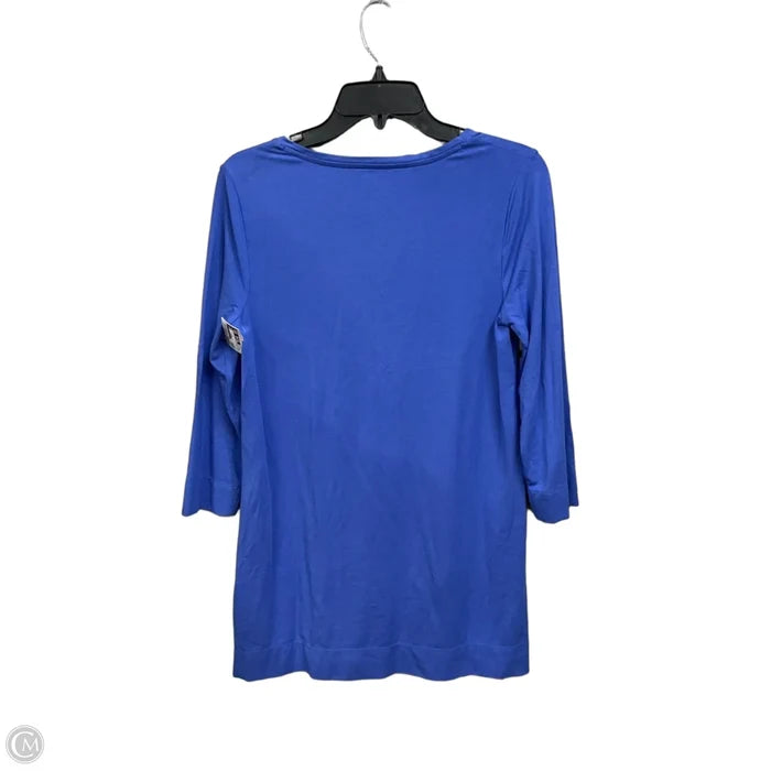 Top 3/4 Sleeve Basic By Chicos In Blue, Size: S