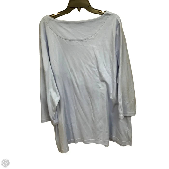 Top 3/4 Sleeve Basic By Croft And Barrow In Blue, Size: 3x
