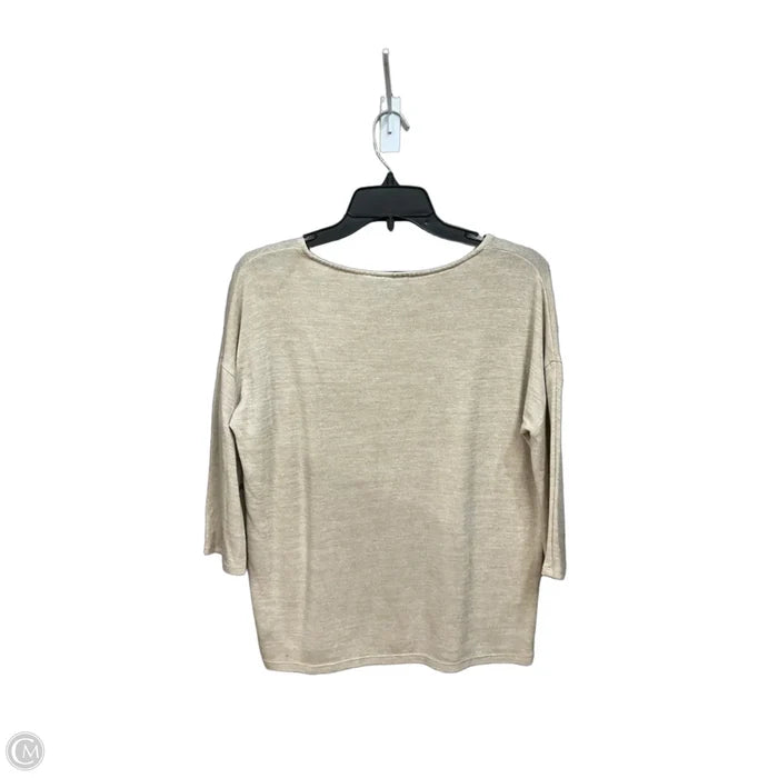 Top 3/4 Sleeve Basic By Limited In Beige, Size: M