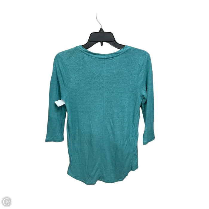 Top 3/4 Sleeve Basic By Lucky Brand In Teal, Size: Xs