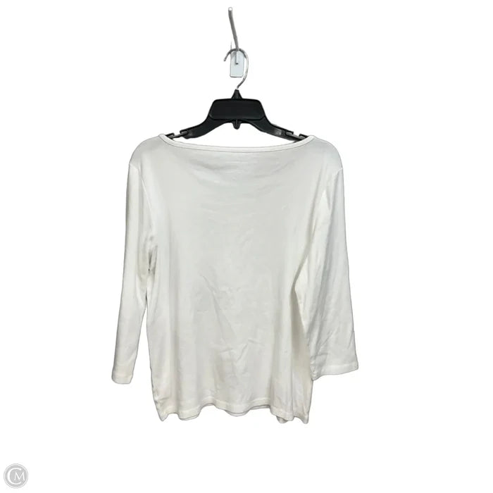 Top 3/4 Sleeve Basic By Talbots In White, Size: L