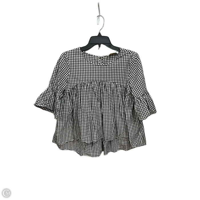 Top 3/4 Sleeve By Amanda Uprichard In Checkered Pattern, Size: S