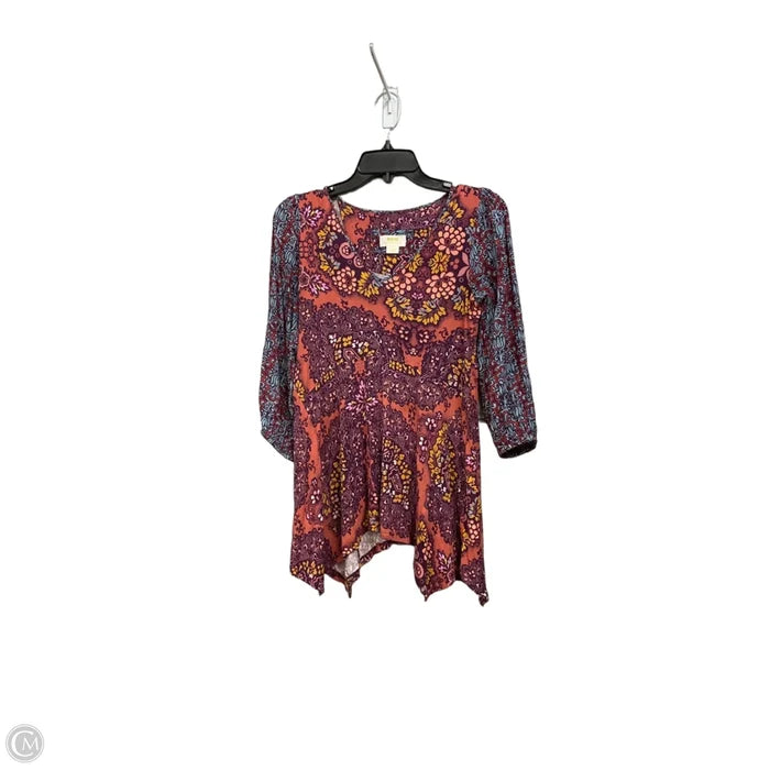 Top 3/4 Sleeve By Anthropologie In Purple, Size: Xs