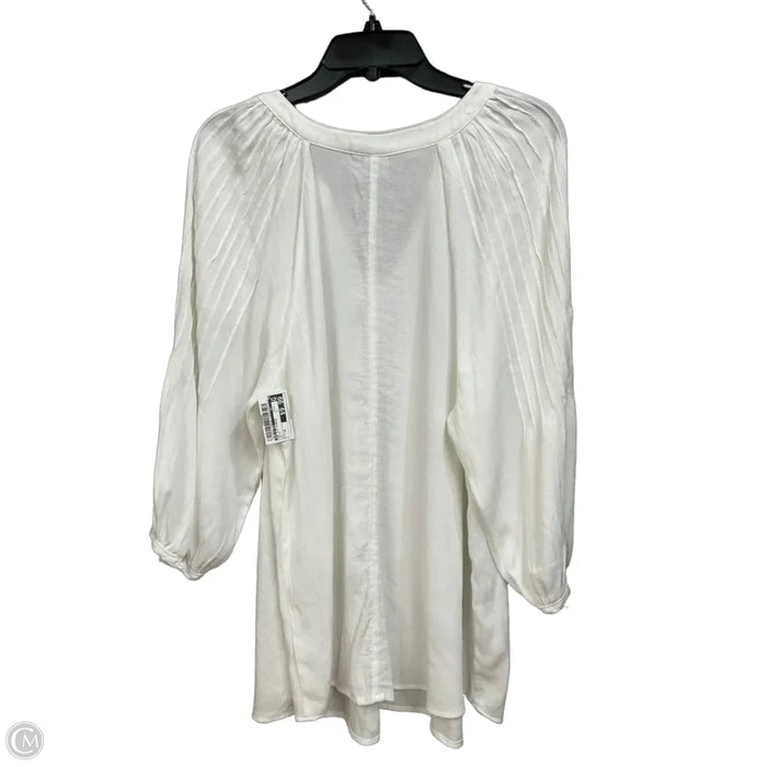 Top 3/4 Sleeve By Ava & Viv In White, Size: 1x