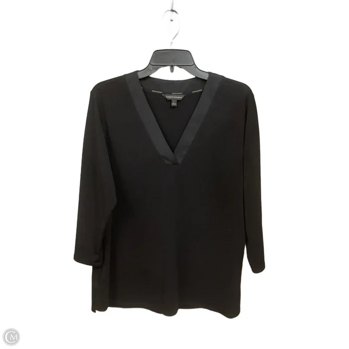 Top 3/4 Sleeve By Banana Republic In Black, Size: L