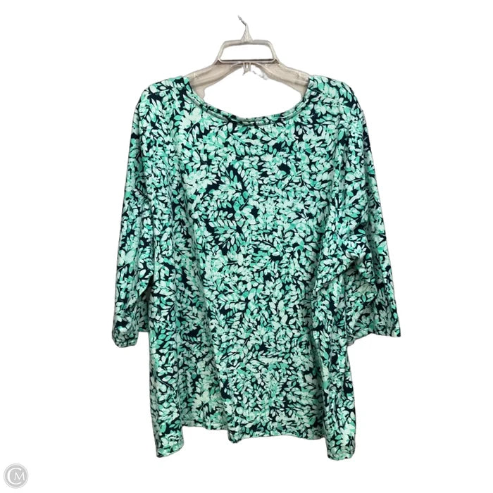 Top 3/4 Sleeve By Catherines In Floral Print, Size: 2x