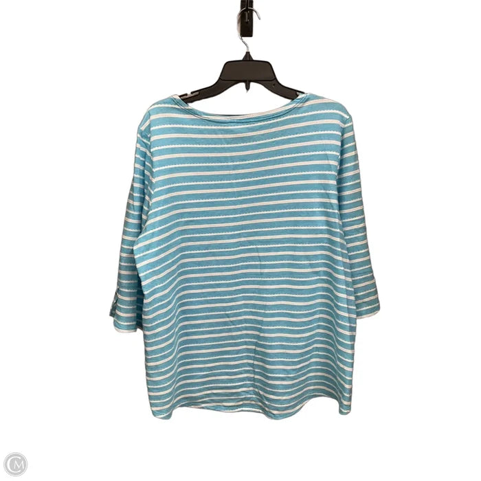 Top 3/4 Sleeve By Chicos In Striped Pattern, Size: Xl