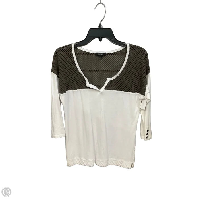 Top 3/4 Sleeve By Express In White, Size: S