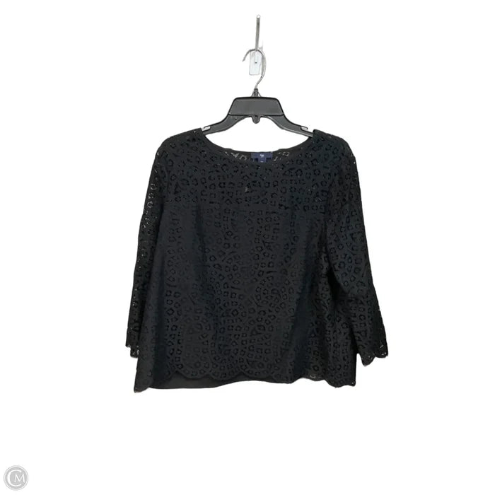 Top 3/4 Sleeve By Gap In Black, Size: L