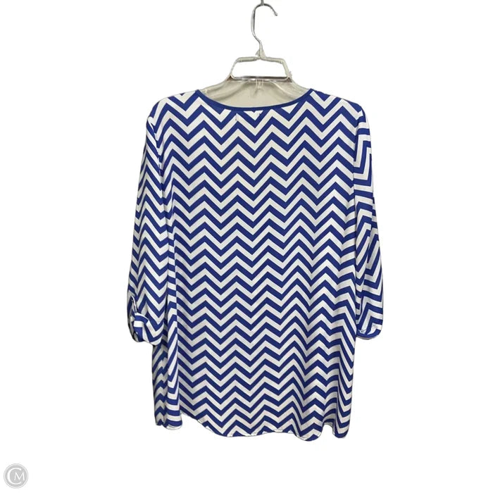 Top 3/4 Sleeve By Kiara In Chevron Pattern, Size: Xl