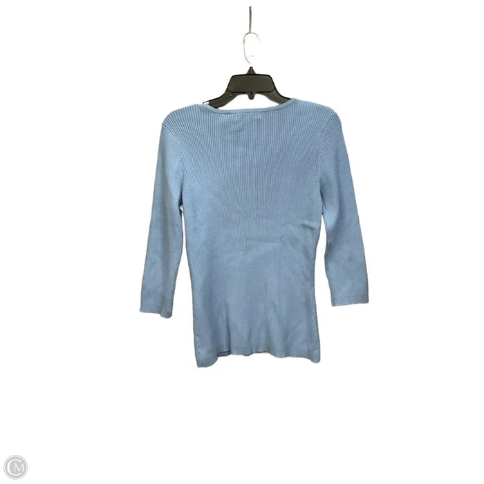 Top 3/4 Sleeve By Liz Claiborne In Blue, Size: L