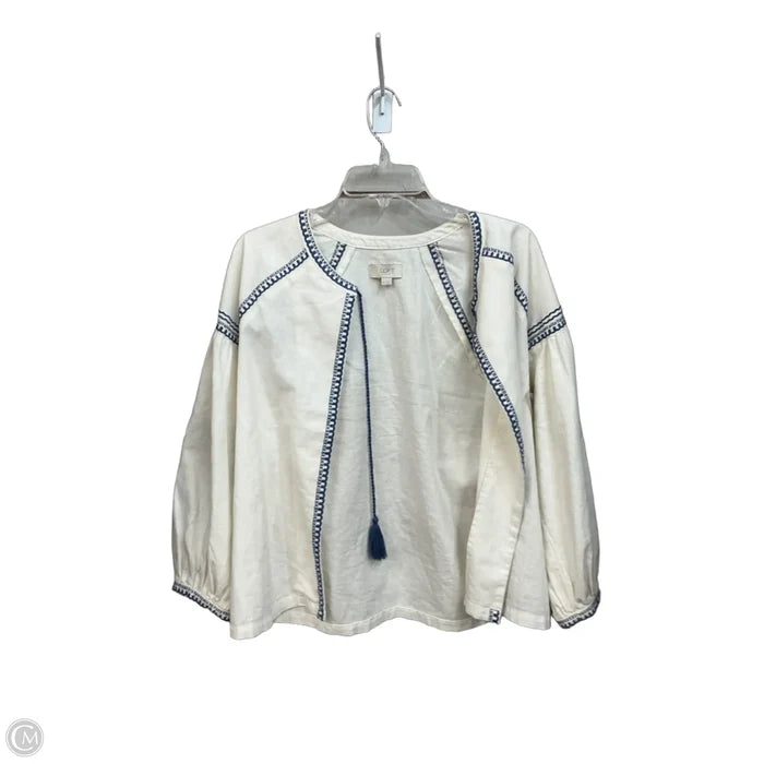 Top 3/4 Sleeve By Loft In White, Size: S
