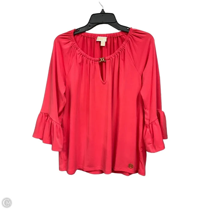 Top 3/4 Sleeve By Michael By Michael Kors In Coral, Size: L