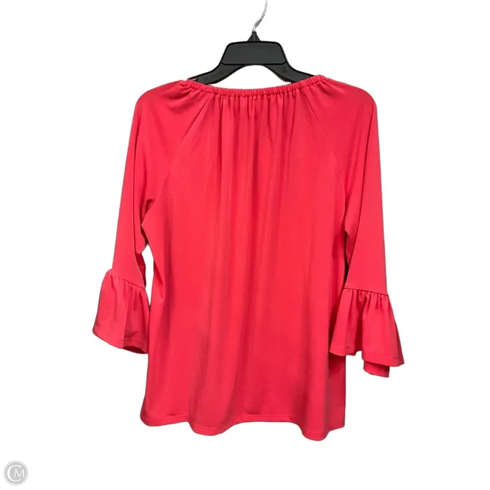 Top 3/4 Sleeve By Michael By Michael Kors In Coral, Size: L