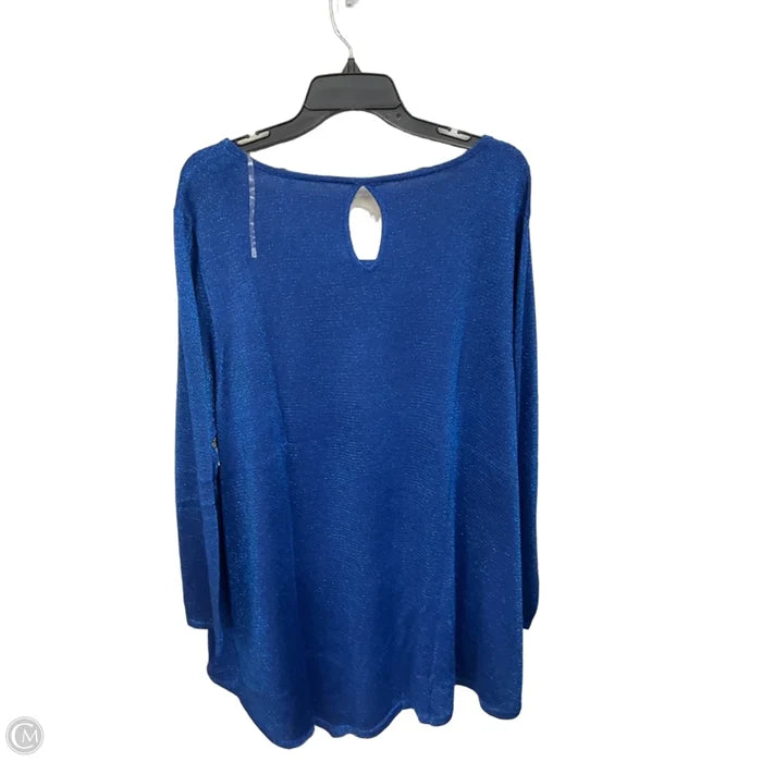 Top 3/4 Sleeve By Ny Collection In Blue, Size: 3x