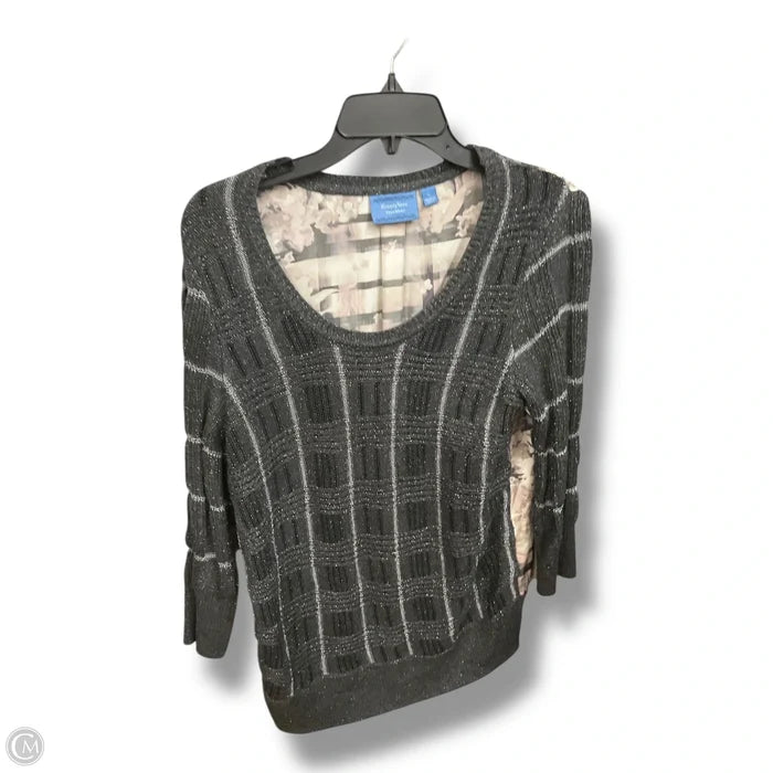 Top 3/4 Sleeve By Simply Vera In Grey, Size: L