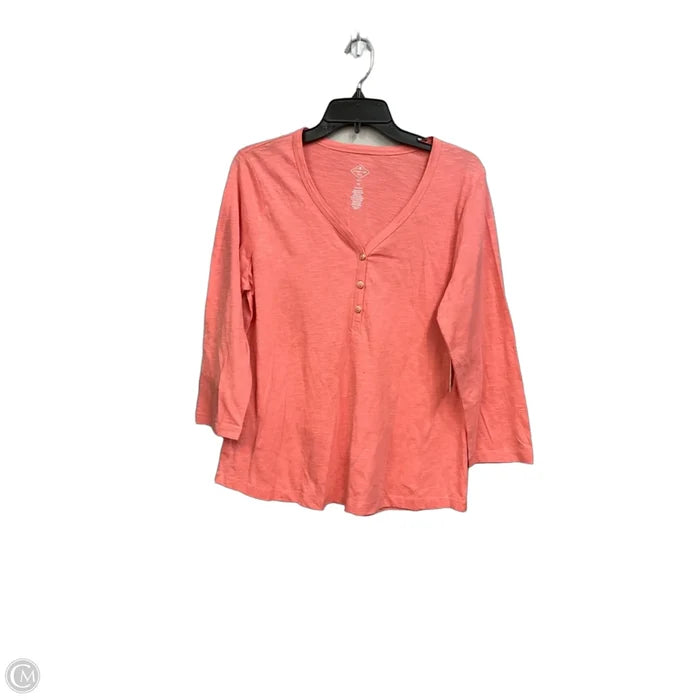 Top 3/4 Sleeve By St Johns Bay In Coral, Size: Lp