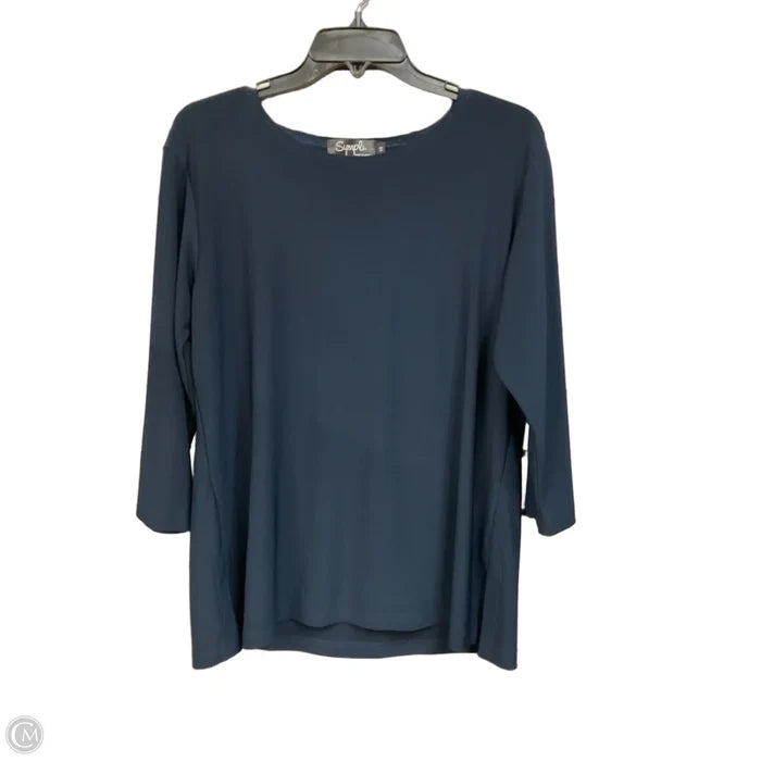 Top 3/4 Sleeve By Sympli In Navy, Size: Xl