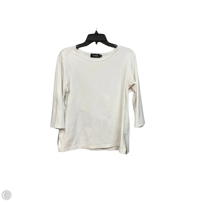 Top 3/4 Sleeve By Sympli In White, Size: L