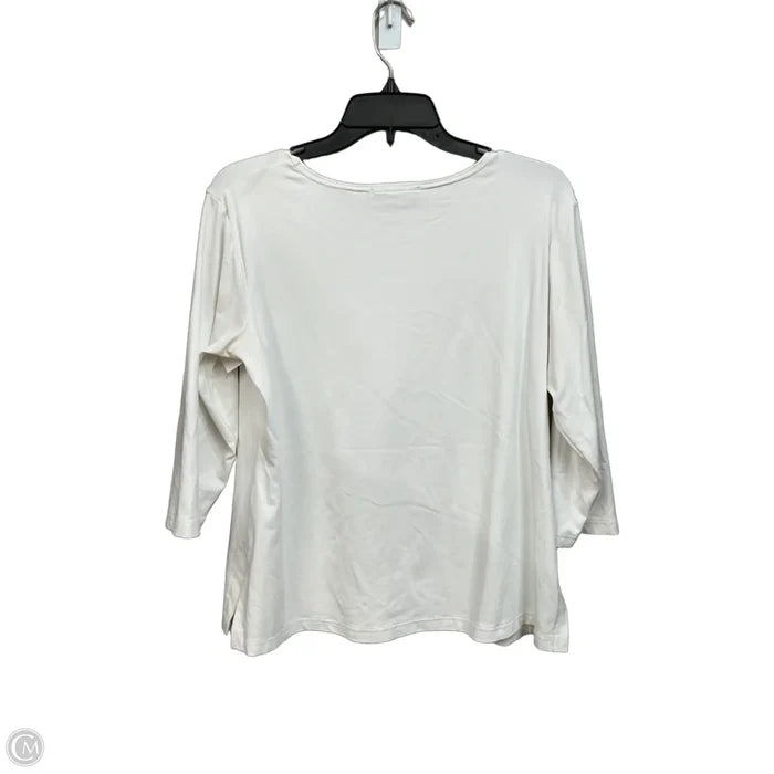 Top 3/4 Sleeve By Sympli In White, Size: L