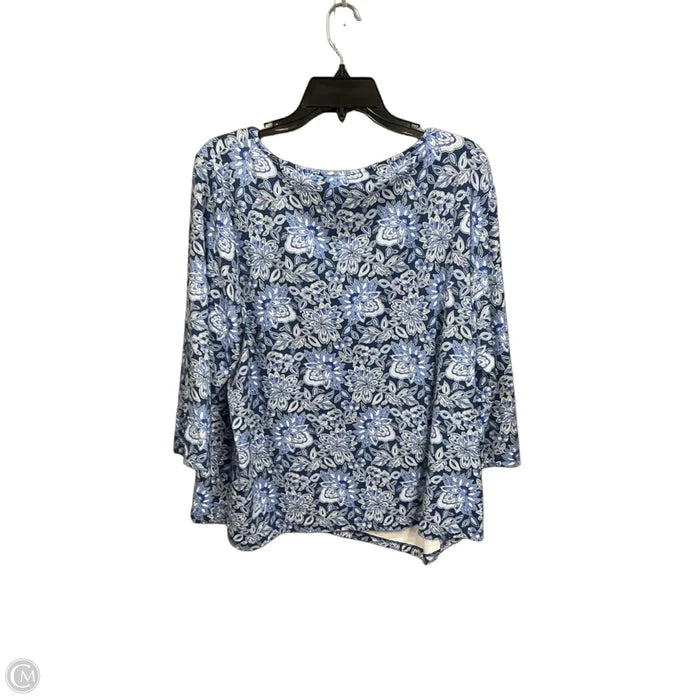Top 3/4 Sleeve By Talbots In Floral Print, Size: 3x