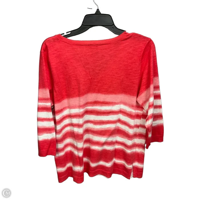 Top 3/4 Sleeve By Talbots In Pink & White, Size: Lp