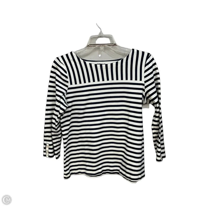 Top 3/4 Sleeve By Talbots In Striped Pattern, Size: M
