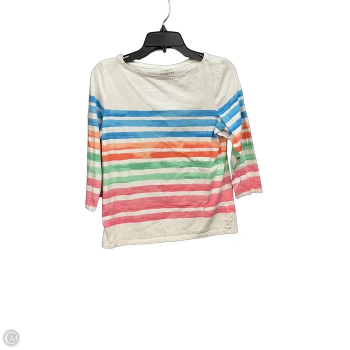 Top 3/4 Sleeve By Talbots In Striped Pattern, Size: Mp