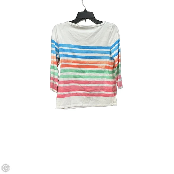 Top 3/4 Sleeve By Talbots In Striped Pattern, Size: Mp