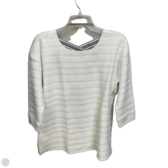Top 3/4 Sleeve By Talbots In White, Size: Mp