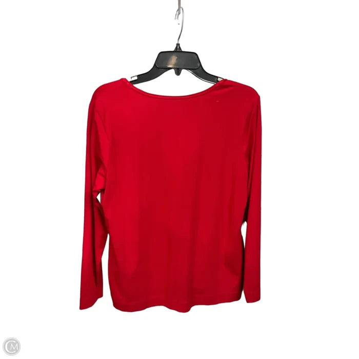 Top Long Sleeve Basic By Chicos In Red, Size: L