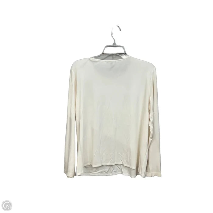 Top Long Sleeve Basic By Eileen Fisher In White, Size: L