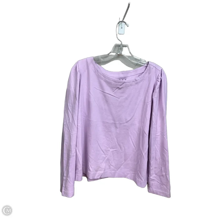 Top Long Sleeve Basic By Loft In Purple, Size: Xl