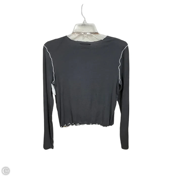 Top Long Sleeve Basic By Madewell In Grey, Size: S
