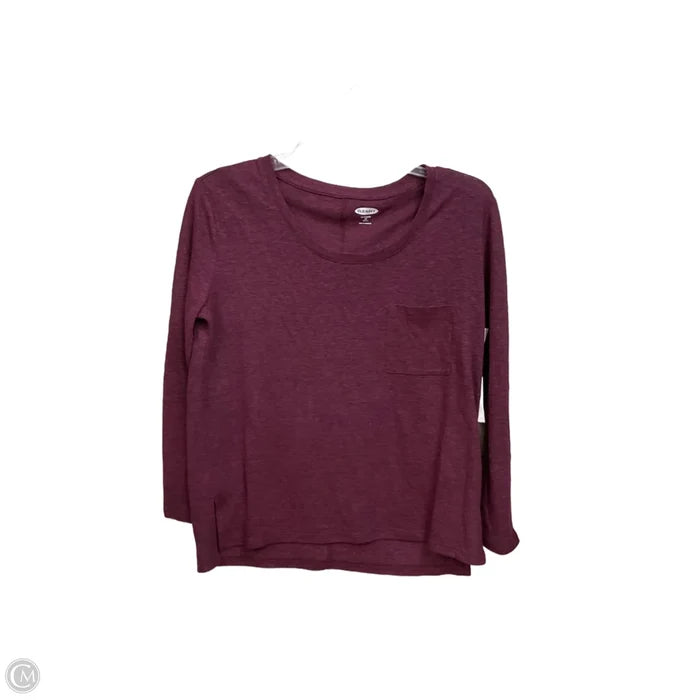 Top Long Sleeve Basic By Old Navy In Maroon, Size: Xsp