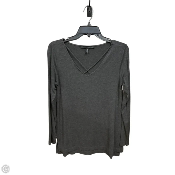 Top Long Sleeve Basic By White House Black Market In Grey, Size: S