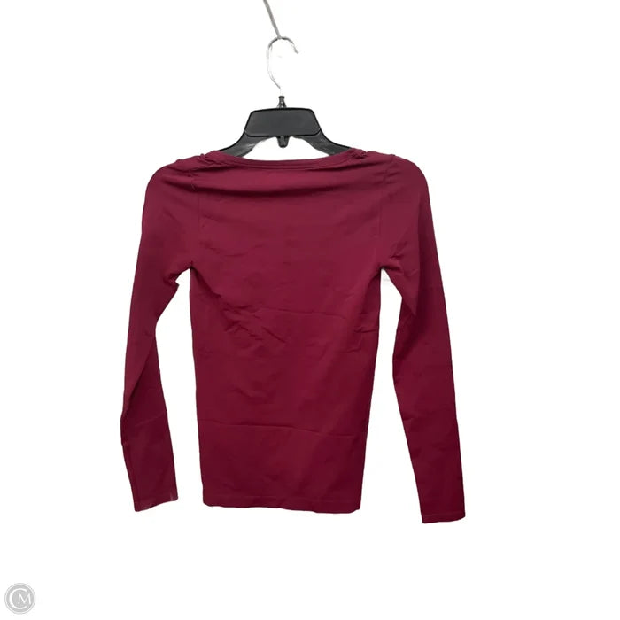 Top Long Sleeve Basic By White House Black Market In Maroon, Size: Xs