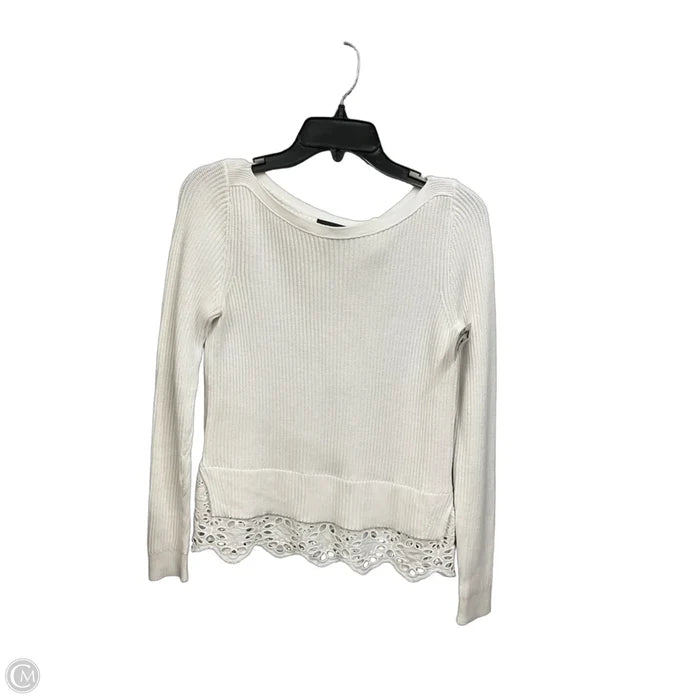 Top Long Sleeve By Ann Taylor In White, Size: Xs