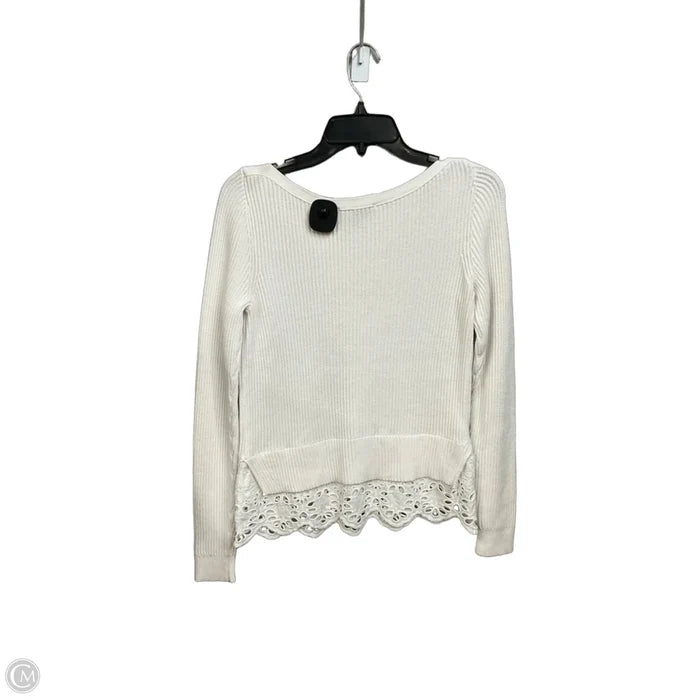 Top Long Sleeve By Ann Taylor In White, Size: Xs