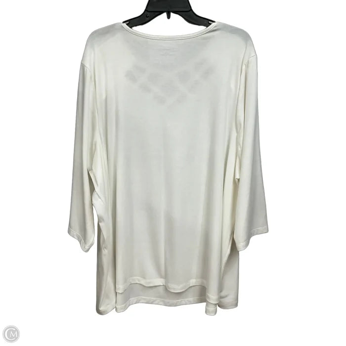 Top Long Sleeve By Catherines In White, Size: 3x