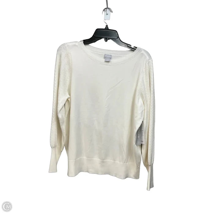 Top Long Sleeve By Chicos In Ivory, Size: M